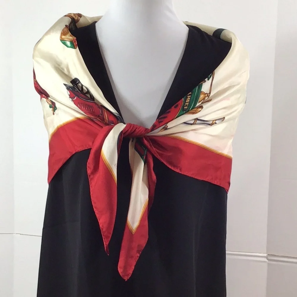 Vintage Echo Christmas toys silk scarf Japan